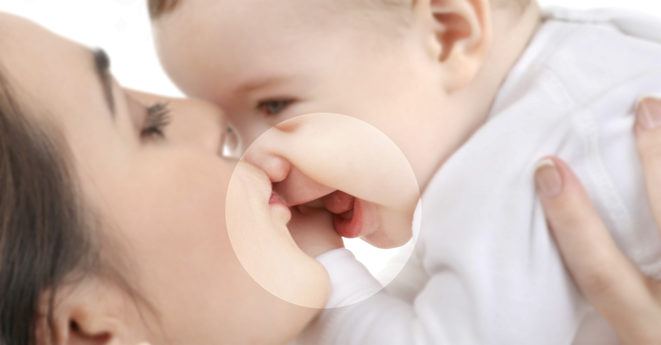 The transmission of cavity-causing bacteria from mother to child