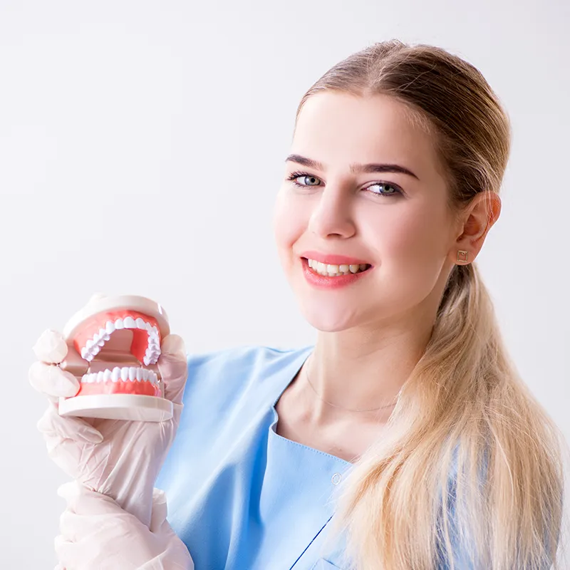 nurse with dentures